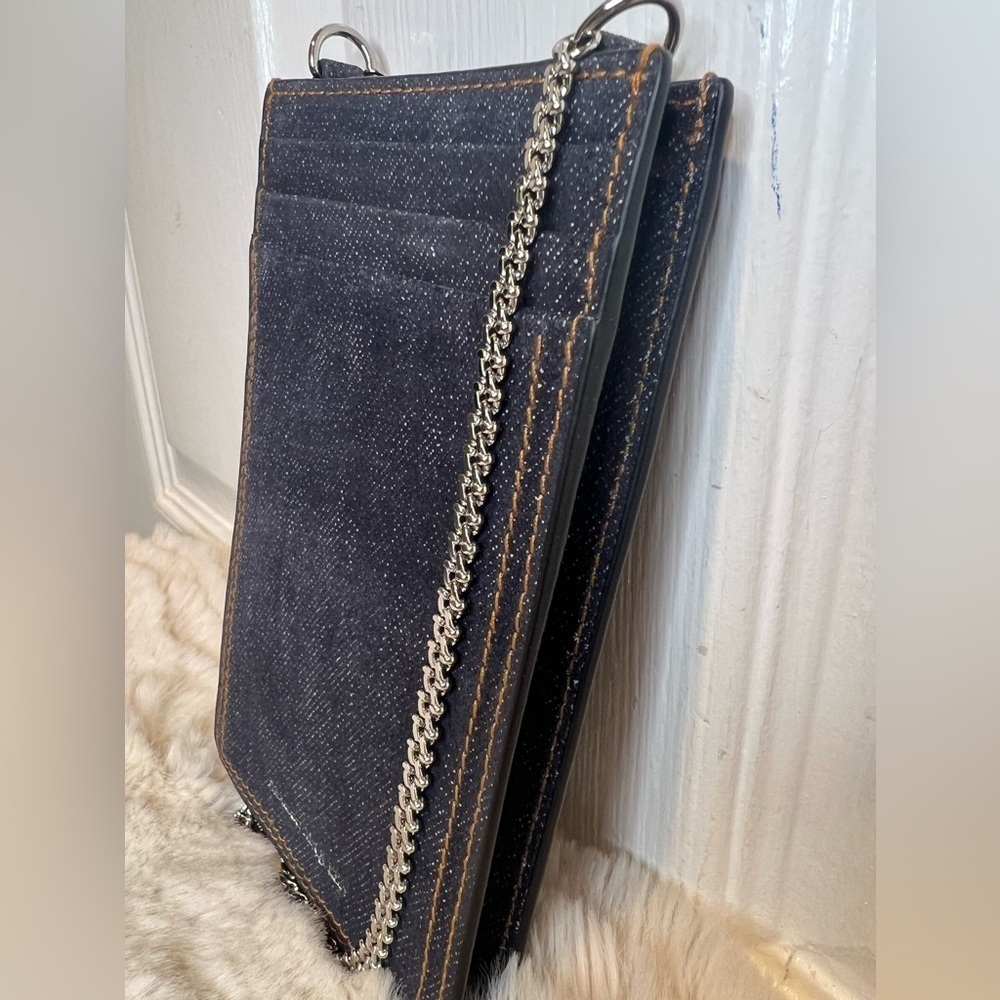 ALEXANDER MCQUEEN DENIM PHONE CASE ON CHAIN - Picture 2 of 12